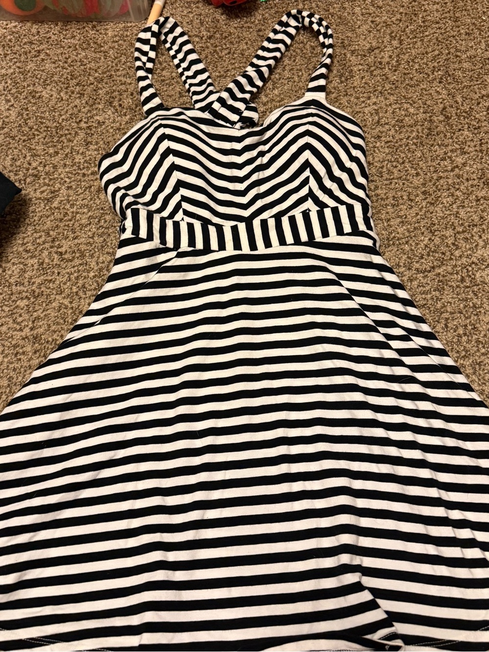 Candie's Black and White Striped Sundress